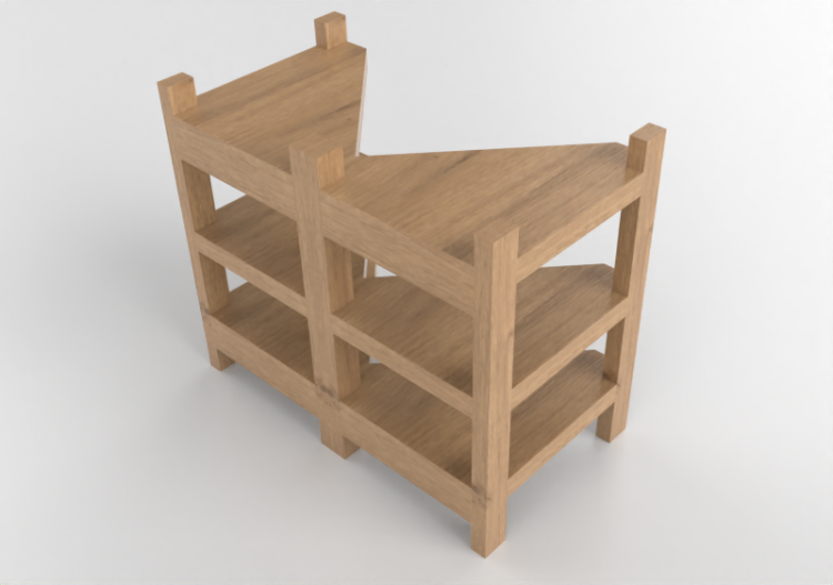 Muebles 3D - Estantería lavabo de madera - Ikea - Rågrund -...