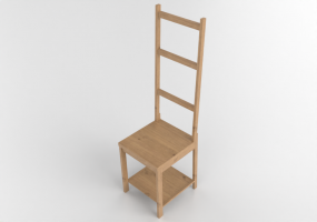 Muebles 3D - Silla toallero de madera - Ikea - Rågrund