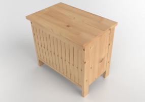 Muebles 3D - Banco con compartimento de madera - Ikea - Silverån