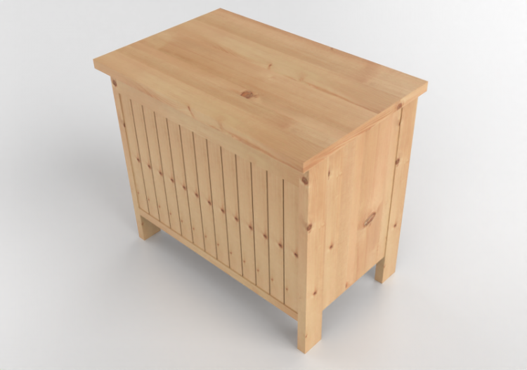 Muebles 3D - Banco con compartimento de madera - Ikea -...