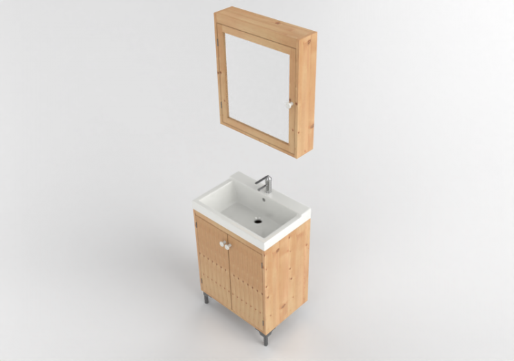 3D Möbel - Kombination für Badezimmer - Ikea - Silverån -...