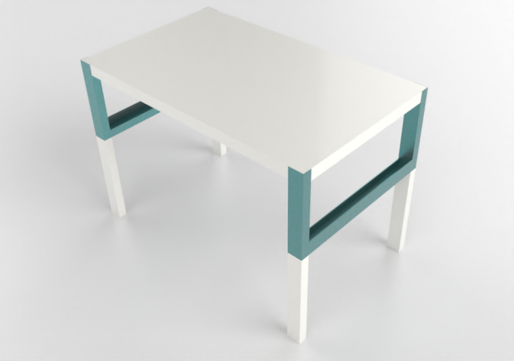 3D Schreibtische - Schreibtisch aus lackiertem Holz - Ikea...