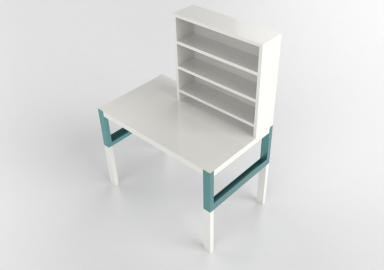 Bureaux 3D - Bureau en bois laqué - Ikea - Pahl - ACCA...