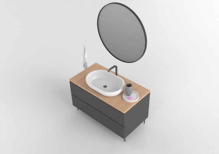 3D Furniture - Lavandino specchio e mobile - ACCA software