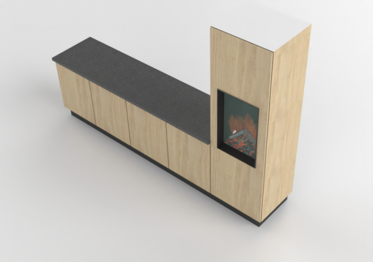 Chimneys and chimney pots 3D - Cheminée contemporaine Faber...