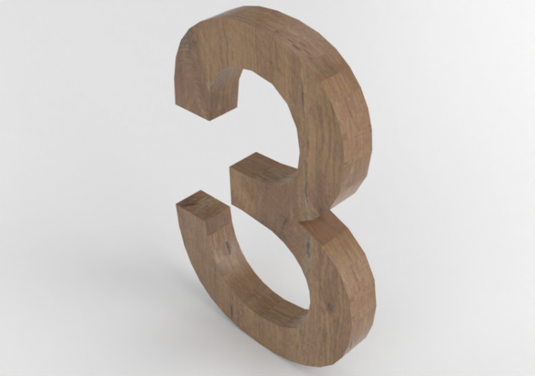 Stampe 3D - TRE Verticale Rockwell - Numeri 3D - - ACCA...