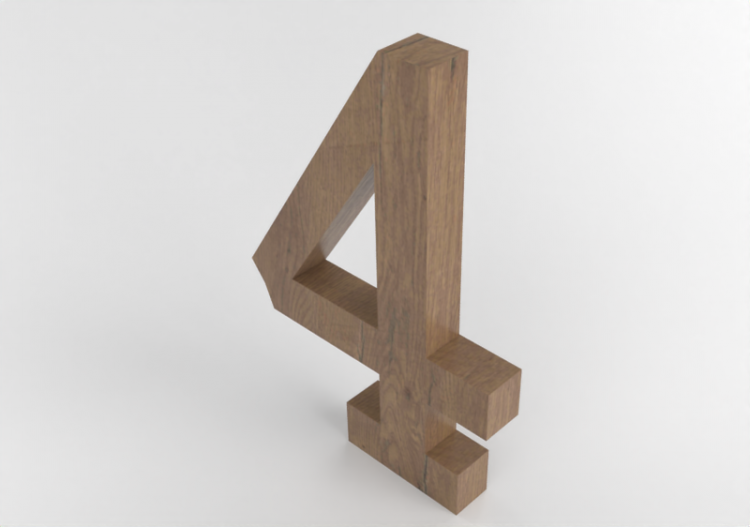 Impressões 3D - QUATTRO Verticale Rockwell - Numeri 3D - -...