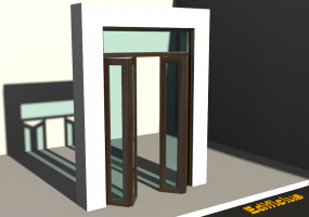 Menuiseries 3D - Classique P[R] 2VP_SIM[2V]+1SPRLC