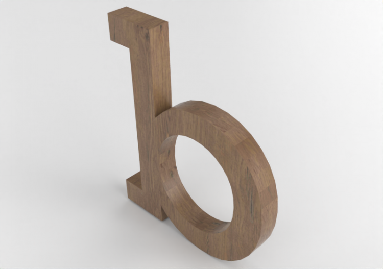 3D Prints - b minuscolo Verticale Rockwell - Lettere 3D -...