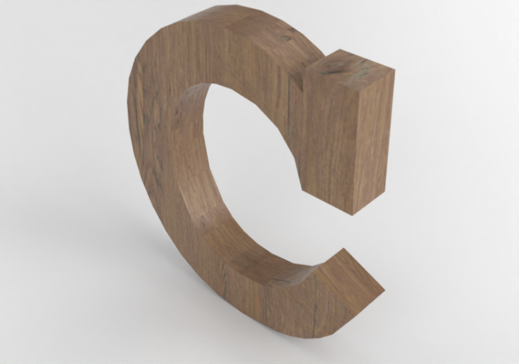 3D Prints - c minuscolo Verticale Rockwell - Lettere 3D -...