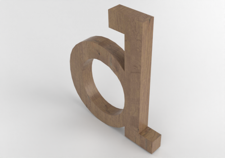 3D Prints - d minuscolo Verticale Rockwell - Lettere 3D -...