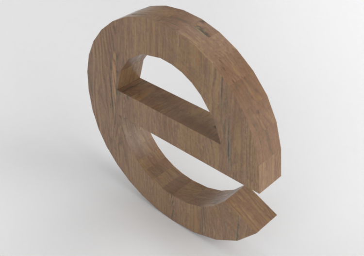 3D Prints - e minuscolo Verticale Rockwell - Lettere 3D -...