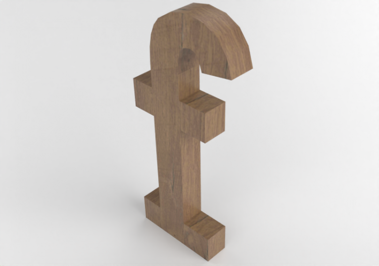 Vinilos 3D - f minuscolo Verticale Rockwell - Lettere 3D -...