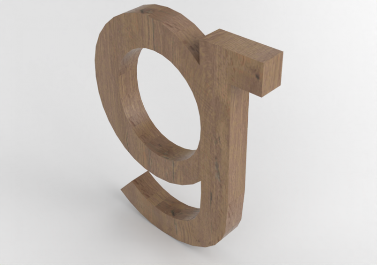 Vinilos 3D - g minuscolo Verticale Rockwell - Lettere 3D -...