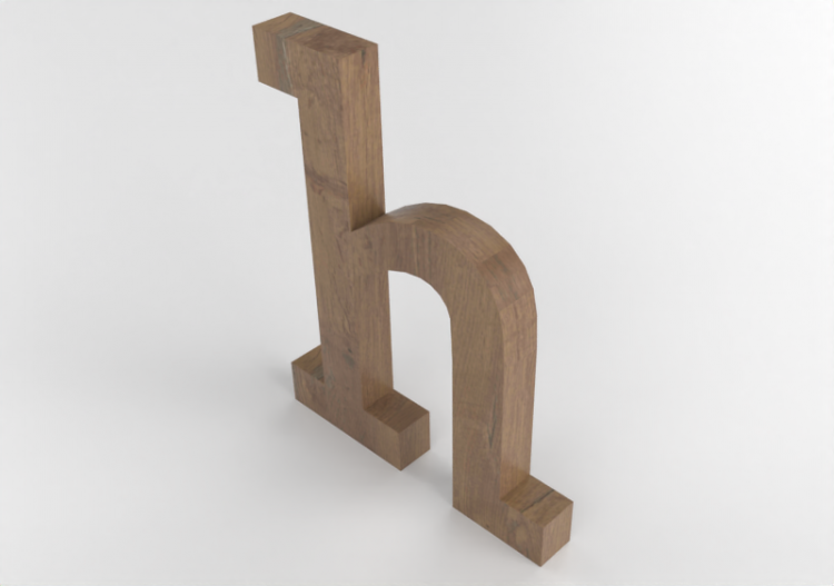 Impressões 3D - h minuscolo Verticale Rockwell - Lettere 3D...