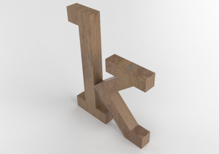 3D Poster - k minuscolo Verticale Rockwell - Lettere 3D -...
