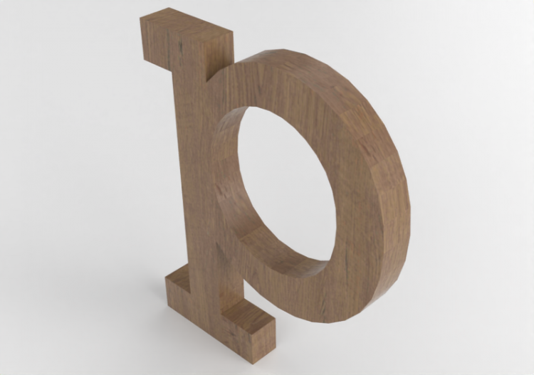Impressões 3D - p minuscolo Verticale Rockwell - Lettere 3D...