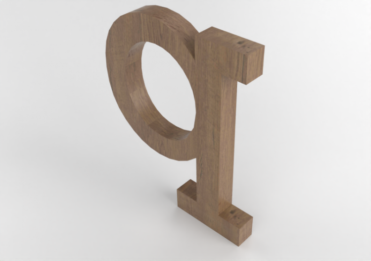 Vinilos 3D - q minuscolo Verticale Rockwell - Lettere 3D -...