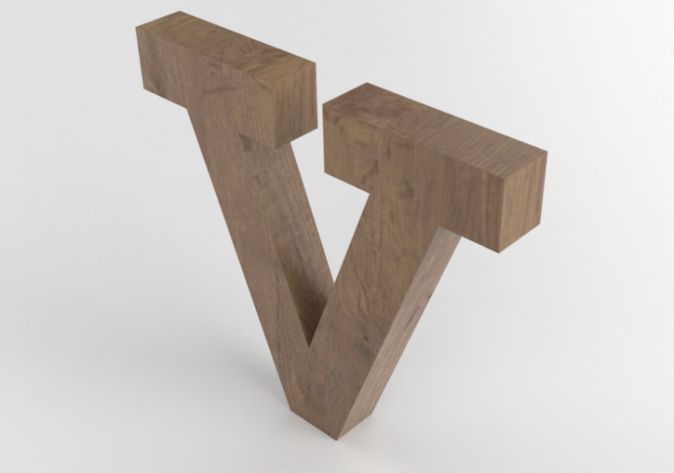 Impressões 3D - v minuscolo Verticale Rockwell - Lettere 3D...