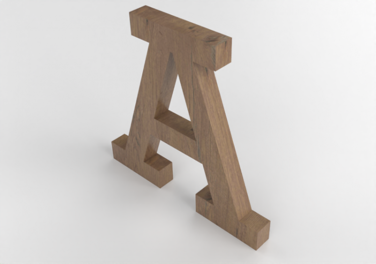 3D Prints - A Maiuscolo Verticale Rockwell - Lettere 3D -...