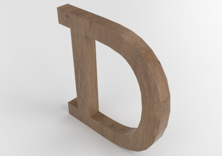 3D Prints - D Maiuscolo Verticale Rockwell - Lettere 3D -...
