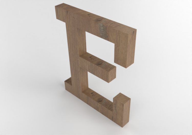 3D Prints - E Maiuscolo Verticale Rockwell - Lettere 3D -...