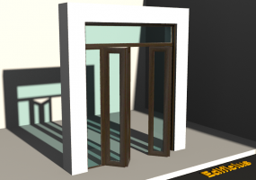 3D Tür/Fenster - Klassisch T[R] 2BT_SYM[2G]+1SL+1OBL