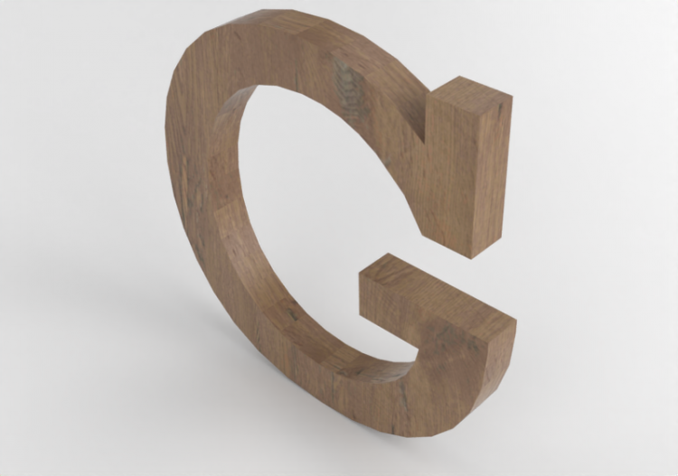 Vinilos 3D - G Maiuscolo Verticale Rockwell - Lettere 3D -...