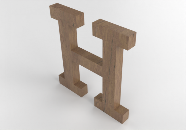 Impressions 3D - H Maiuscolo Verticale Rockwell - Lettere...