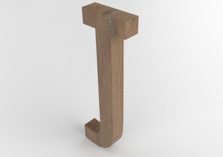 Impressões 3D - J Maiuscolo Verticale Rockwell - Lettere 3D...