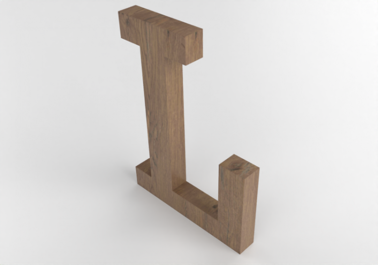 3D Prints - L Maiuscolo Verticale Rockwell - Lettere 3D -...