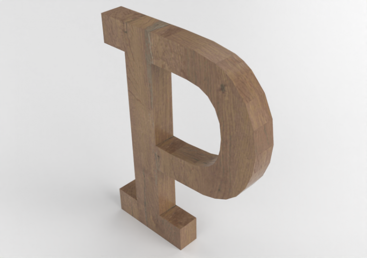 Stampe 3D - P Maiuscolo Verticale Rockwell - Lettere 3D -...