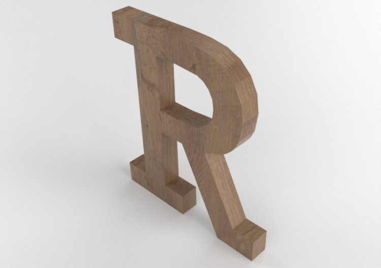 3D Prints - R Maiuscolo Verticale Rockwell - Lettere 3D -...