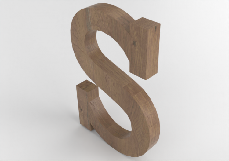 Impressions 3D - S Maiuscolo Verticale Rockwell - Lettere...
