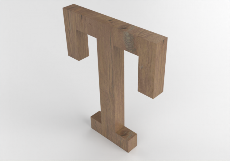 Vinilos 3D - T Maiuscolo Verticale Rockwell - Lettere 3D -...