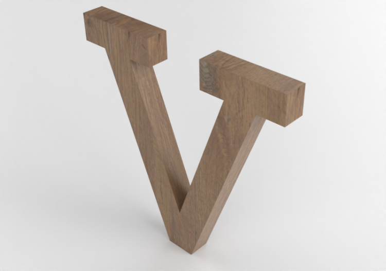 Impressions 3D - V Maiuscolo Verticale Rockwell - Lettere...