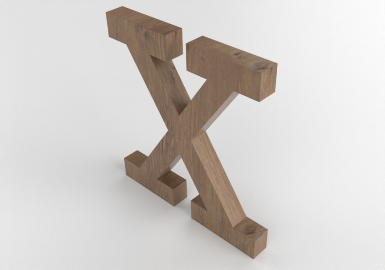 Vinilos 3D - X Maiuscolo Verticale Rockwell - Lettere 3D -...