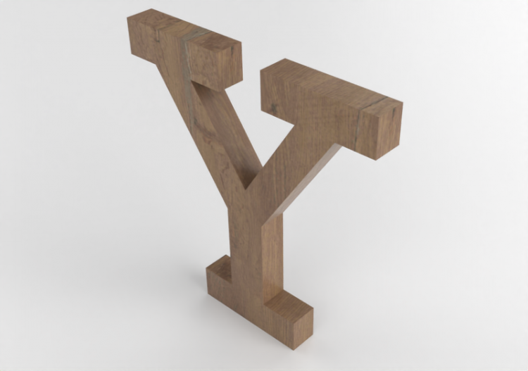 3D Prints - Y Maiuscolo Verticale Rockwell - Lettere 3D -...