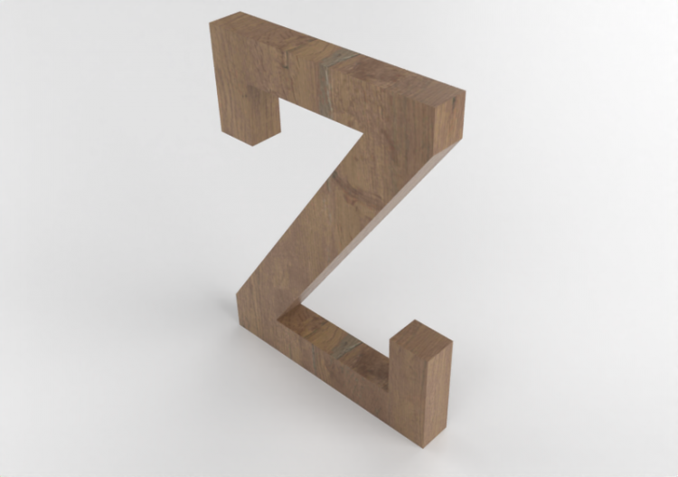 Impressões 3D - Z Maiuscolo Verticale Rockwell - Lettere 3D...