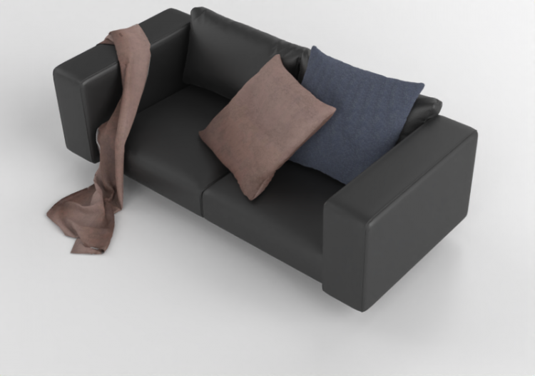 3D Sofa - Divano in Pelle con Cuscini e Plaid MCDesign 2024...