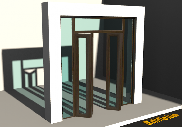 Carpinterías 3D - Clásica P[R] 2HB_SIM[2V]+2LUZLAT+1LUZSUP...