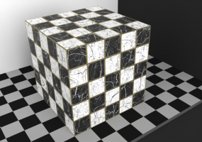 Flooring Textures - Arabescato a Scacchiera Bianco Nero e Fughe Oro 20x20 MCDesign 2024