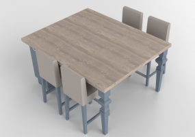 Mesas 3D - tavolo da pranzo con sedie