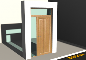 3D Tür/Fenster - Rahmentür T[R] 1DF[2VP]+1SL+1OBL