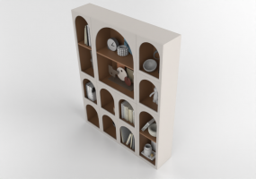 3D Bookshelves and Containers - Parete Decorativa