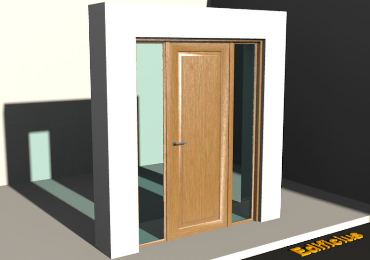 3D Tür/Fenster - Rahmentür T[R] 1DF[1P]+2SL - ACCA software