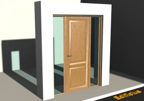 3D Tür/Fenster - Rahmentür T[R] 1DF[2HP]+2SL
