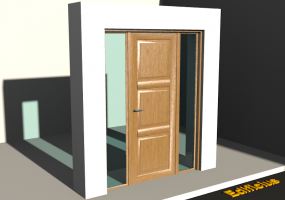 3D Tür/Fenster - Rahmentür T[R] 1DF[3P]+2SL