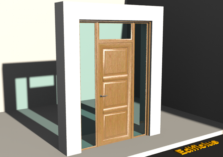 3D Tür/Fenster - Rahmentür T[R] 1DF[3P]+2SL+1OBL - ACCA...