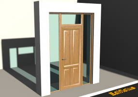 3D Tür/Fenster - Rahmentür T[R] 1DF[4P]+2SL+1OBL
